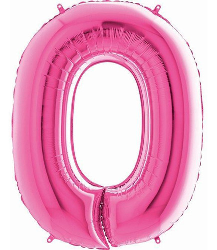 Balão Metalizado Decoração Número 0 Pink 101 Cm Un