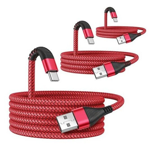 3 Cable Usb Rapida 6.6 Pie 4 1.6 Tipo Duradero Nailon Para