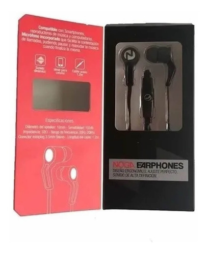 Imagen 2 de 3 de Auriculares Noga C/micrófono Inear Baratos M/libres Ng X6060