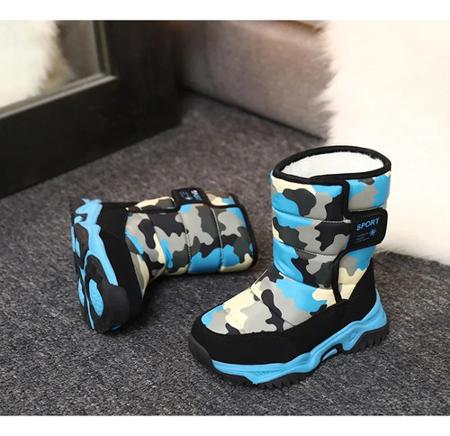 Botas De Nieve De Camuflaje Impermeables Cálidas Para Invier