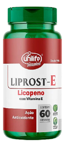 Licopeno Unilife Liprost E Vitamina E 60 Cápsulas Sabor Sem sabor