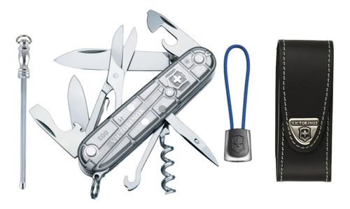 Kit Victorinox Navaja Climber + Cordón + Chaira + Funda Piel