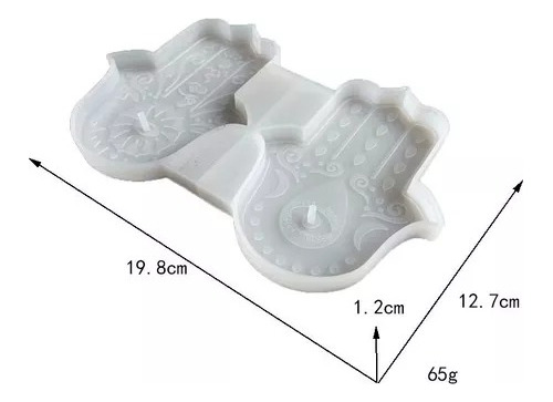 Molde Silicona 2 Manos Fatima Hamsa Sahumerio Resina Cemento