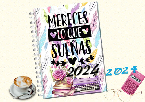 Agenda Frase Hojas  2024 Imprimible Semanal 270hojas 