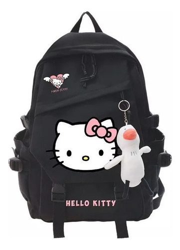 Mochila Hello Kitty Para Mujer, Para Niñas, Secundaria Color Black#02 (no Pendant)