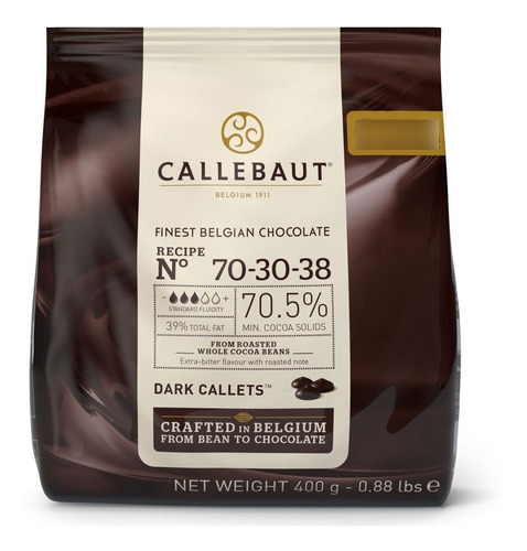 Chocolate Amargo 70% Callebaut 400 Gr.