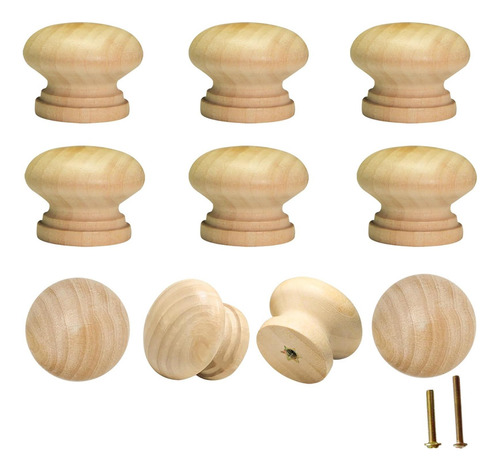 M Mimhooy 10pcs Perillas De Madera Para Cajones De Tocador,