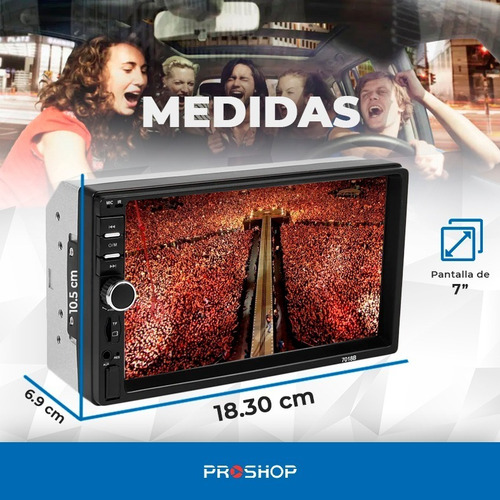Imagen 9 de 10 de Stereo Auto 2 Din 7018b Pantalla 7 Tactil Bt + 4 Parlantes !