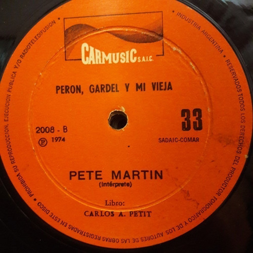 Sin Tapa Disco Pete Martin Carlos A Petit Peron Gardel T0