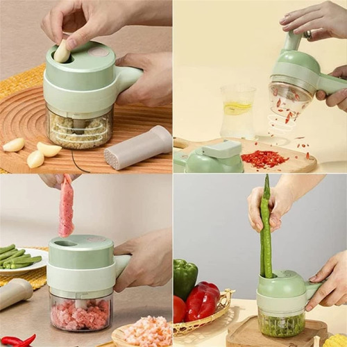 Imagen 3 de 5 de Triturador Vegetales Cortador Picador Eléctrico Usb 2 En 1
