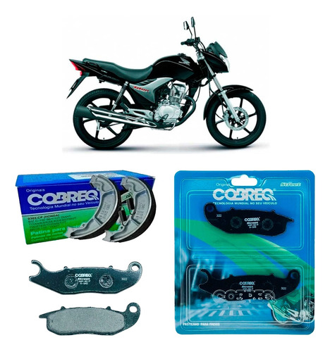 Kit Pastilha Dianteira + Lona Patim Honda Titan 150 2009/14