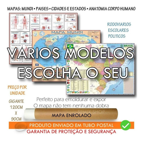 Kit Com 4 Mapas Enrolados - A Escolher