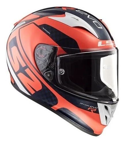 Casco Moto Ls2 323 Arrow Sting Naranja Pista Agrobikes