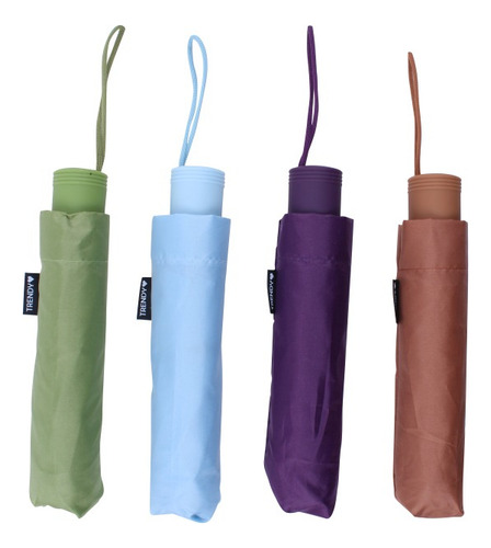 Paraguas Antiviento Automatico Funda C/ Tira Resistente Mini Color Púrpura