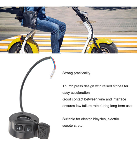 Acelerador De Dedo Pulgar Para Patinete Eléctrico Con Botón