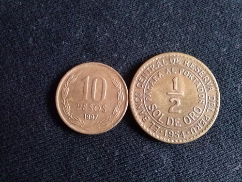 Moneda Perú 1/2 Sol De Oro Bronce 1954 (c19)