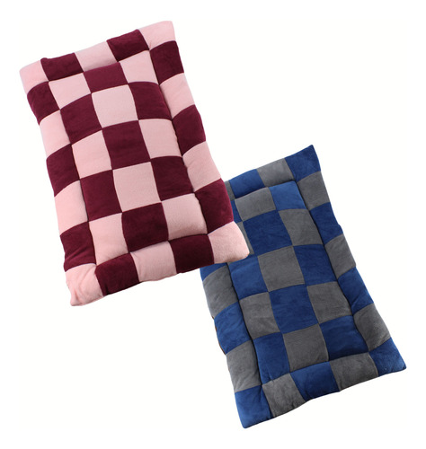 Kit 2 Colchonete Colchão Pet Caminha Tapete Lavável 100x60 Cor Rosa E Azul