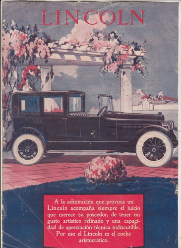 1924 Publicidad Vintage Cachila Lincoln Uruguay Automoviles