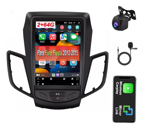 9.7 Autoestéreo 2+64g Carplay Gps Para Ford Fiesta 2012-2015