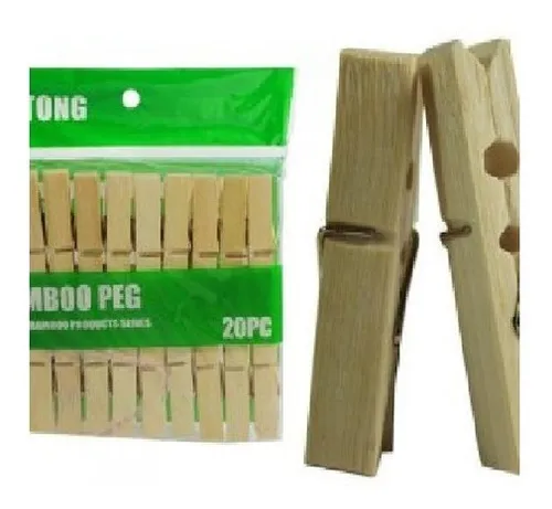 Pack 20 Perros De Madera Colgadores Pinzas Lavandería