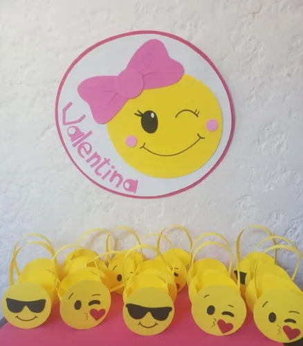 Emoji Cartel Cumpleaños Emoticones Goma Eva Personajes Emoji