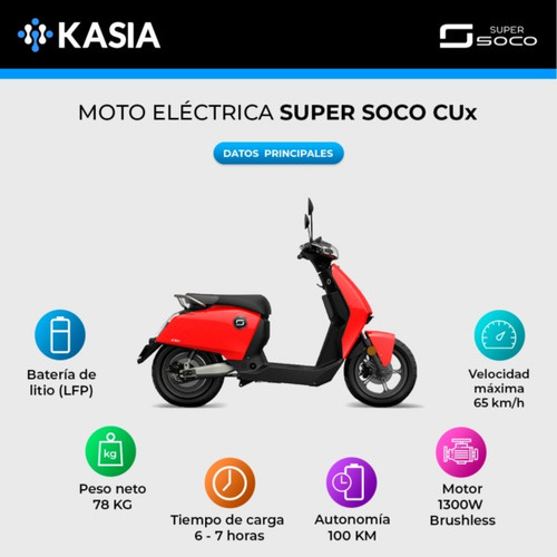 Moto Electrica Supersoco Cux Original 2788w 30ah Kasia