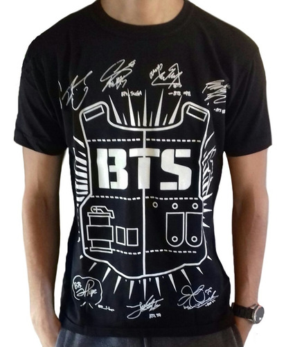 Remera Estampada Bts 1 - Firmas - Brilla En La Oscuridad