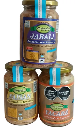 3 Jabalí, Yacaré, Faisán En Escabeche ( Regionales Del .