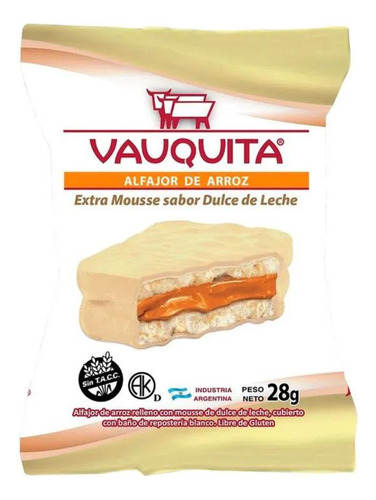 Alfajor Arroz Vauquita Blanco Extra Mousse - Caja X 24un