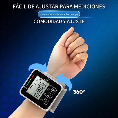 Aparato Medidor Digital De Presión Arterial Por Pulso Contac Color Negrocon Voz Incluye Estuche