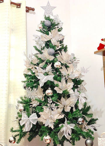 Arvore Natal Decorada 2,10m Prata 80 Enfeites 900h | Parcelamento sem juros Arvore Natal Decorada 2,10m Prata 80 Enfeites 900h | Parcelamento sem juros