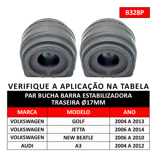 Par Bucha Barra Estabilizadora Traseira New Beetle 2006/2010