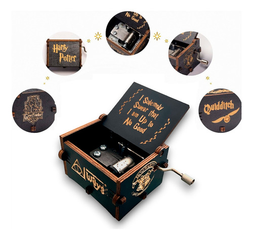 Caja Musical Harry Potter Collar + Pulsera Snitch