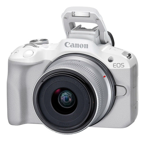 Cámara Canon Eos R50 Blanca Con Lente 18-45mm Rf-s Is Stm Color Blanco