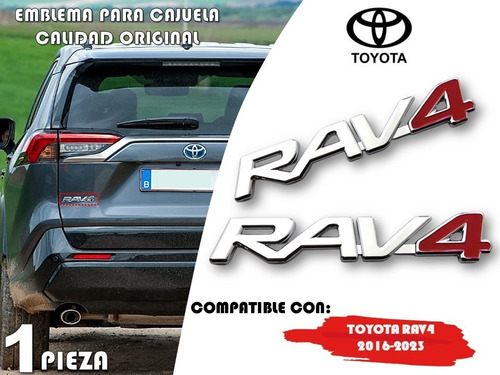 Emblema Cajuela Toyota Rav4 16-23 4rojo Calidad Original