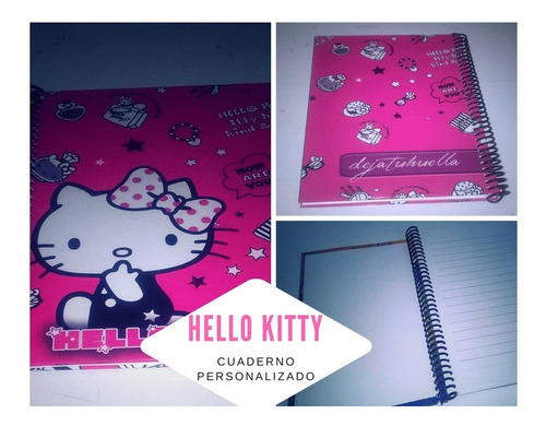 Hello Kitty Cuaderno Personalizado. (espirales Plasticos)