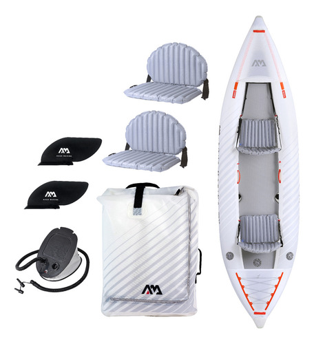 Kayak Inflable Ultraliviano Aqua Marina Halve Single/doble Color Gris