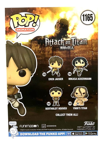 Funko Pop Eren Yeager Attack On Titan Shingeki #1165