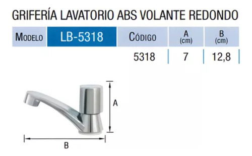 Griferia Lavatorio Abs Canilla Latyn Plast Lb-5318 Cromado