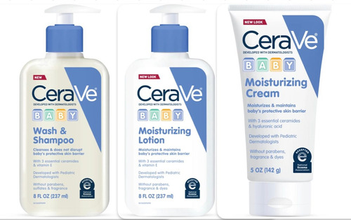 Cerave Moisturizing Cream, Baby Wash & Shampoo, Lotion 3pz  