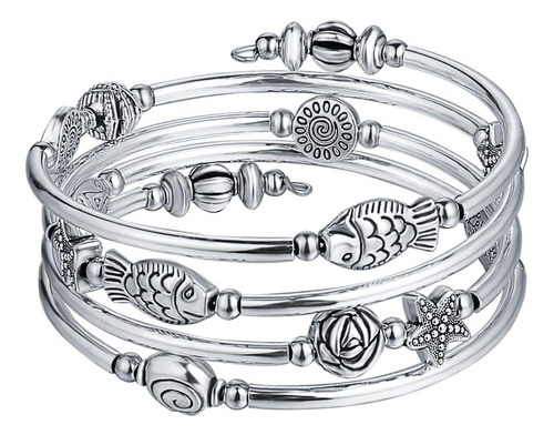 Bulinlin Layered Wrap Bangle Pulsera Turquesa - Pulsera De C