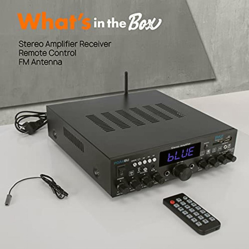 Pyle Amplificador Estéreo Inalámbrico Bluetooth Para El