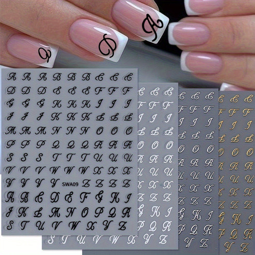 5 Hojas De Pegatinas For Uñas Con Purpurina, Decoración De