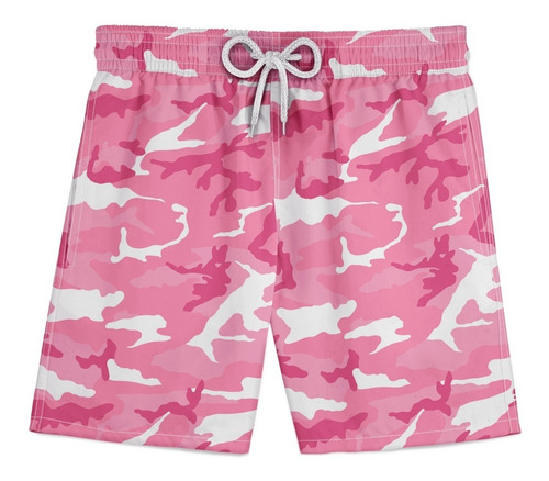 Bermuda Tactel Rosa Camuflado Militar Summer Pink Tumblr