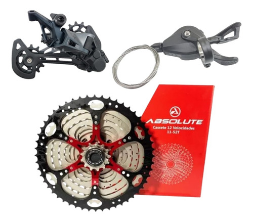 Kit Relação Mtb 12v Câmbios Deore 6100 Cassete Absolute 52t
