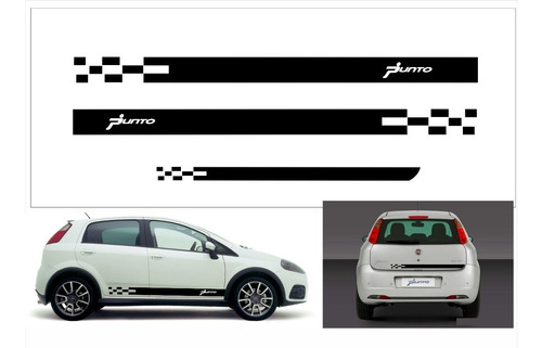 Kit Adesivos Laterais E Mala Fiat Punto