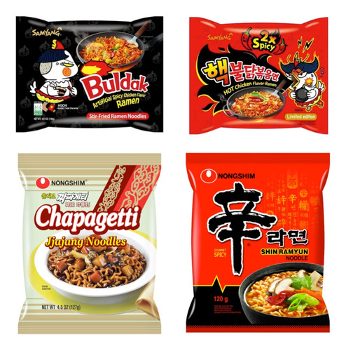 4 Paquetes Ramen Buldak Shin Chapagetti Picante Extra