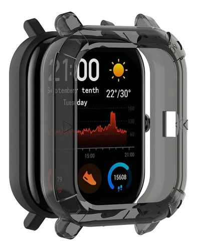 Capa Protetora Case De Silicone Tpu Compativel Com Amazfit Gts 1 A1914 - Cor Preto