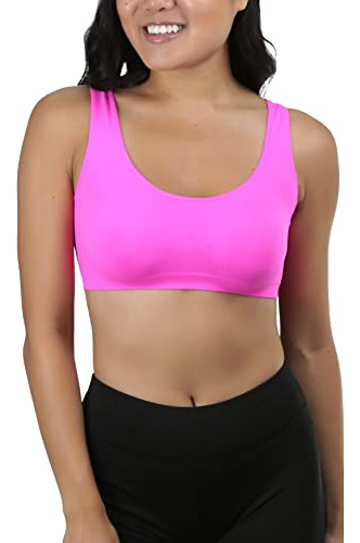 Tops - Tobeinstyle Women's Solid Color Seamless Sport Bra