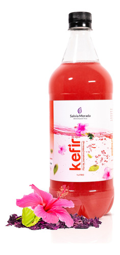 Kefir De Agua Con Flor De Hibiscus 1 Litro Probiótico 